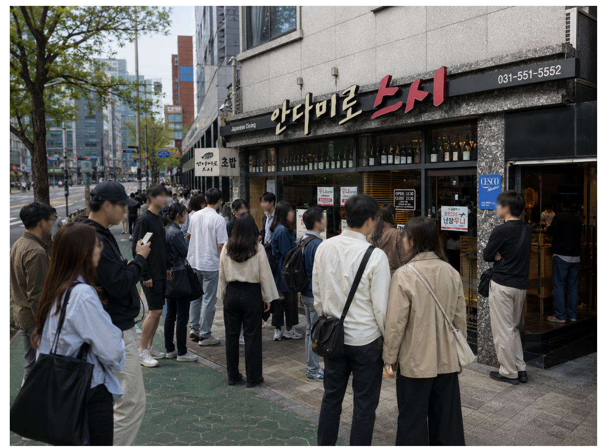 AI로 생성한 안다미로스시 매장 이미지